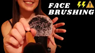 ASMR - EXTREMELY FAST and AGGRESSIVE FACE BRUSHING | up close camera brushing | TINGLY soft spoken 🤤