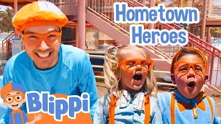 Meet Gwenivere and Tyler - Blippi's Hometown Heroes! | Blippi Visits a Water Park! | Blippi Toys