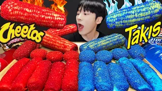 ASMR MUKBANG 직접 만든 타키스 대왕 가래떡 떡볶이 불닭볶음면 치즈스틱 핫도그 먹방 & 레시피 FIRE NOODLES AND Tteokbokki EATING SOUND!