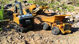 Rescue an rc excavator buried by a landslide | rc excavator Storyline