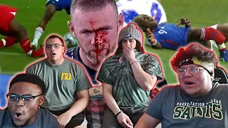 AMERICAN FOOTBALL PLAYERS REACT TO FOOTBALL BRUTAL INJURIES