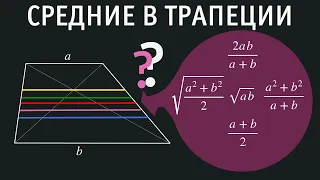 Средние в трапеции. Неравенства о средних.