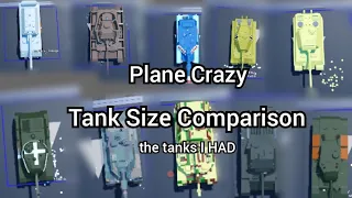 Plane Crazy Tank Size Comparison(tanks i HAD)