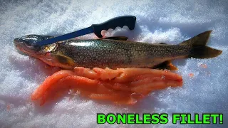 HOW TO Clean a LAKE TROUT!!! (Quick & Easy Boneless Fillet!)