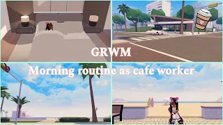 GRWM morning routine as a cafe worker ☕️💙☀️🤩😃