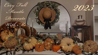 🍂🍁🍂2023 COZY FALL DECORATE WITH ME/FARMHOUSE FALL MANTLE🍁