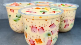 Homemade Dessert for Summer,Simple and Easy to make | Fruity Tapioca Jelly Drink