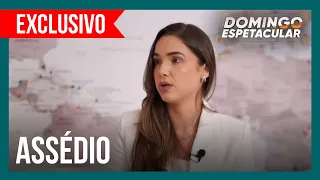 Mulher importunada sexualmente em elevador desabafa em entrevista ao Domingo Espetacular