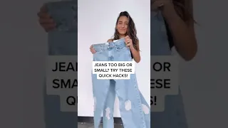 Jeans Too Big Or Small | Try These Quick Hacks! #shorts #fashion #jeans #hacks