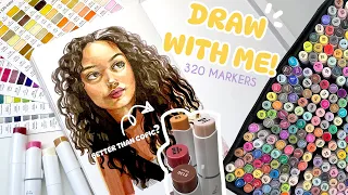 My First Time Using Ohuhu Markers | Draw With Me / Review