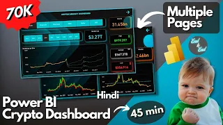 Power BI Dashboard Multiple Pages | End to End Project - Hindi 2023 | Forecasting | Cryptocurrency