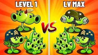 PvZ 2 Battlez - All Team Same Peashooter Plants Level 1 Vs Level Max Vs Team Gargantuar Zombies
