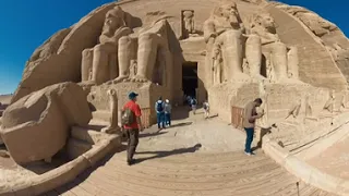 A walk into the large temple at Abu Simbel in 360° VR 4K