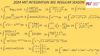 MIT 2024 Integration Bee Regular Season  (All 20 Problems)