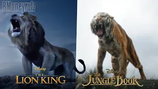 THE LION KING (2019) Side-By-Side w/ JUNGLE BOOK (2016)