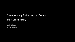 Communicating Environmental Design and Sustainability