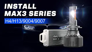 Installing H4/H13/9004/9007 LED Headlight Bulb In Easy 5 Steps - NAOEVO Max3 Series