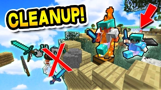 THE ULTIMATE CLEANUP! (Minecraft Skywars 1v1v1v1)