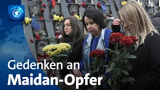 Gedenken an Opfer der Kämpfe auf dem Maidan in Kiew