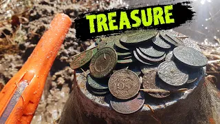 Treasure - Found a treasure with coins - Search with a metal detector