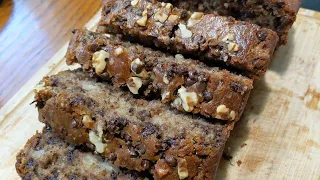 The Most Moist and Decadent Chocolate Chip Banana Walnut Bread