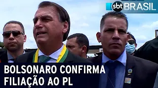 Bolsonaro confirma filiação ao PL | SBT Brasil (24/11/21)