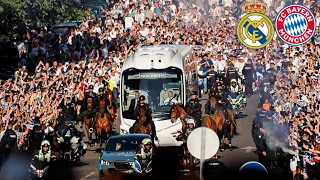 Amazing Scenes As Real Madrid Fans Welcome The Team Bus Ahead Of CL Semi-Final Against Bayern Munich