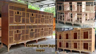 kami membuat kandang ayam jago 8 ruang yang bagus dan kuat