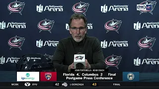John Tortorella frustrated by soft defensive effort in 2nd period | BLUE JACKETS-PANTHERS POSTGAME