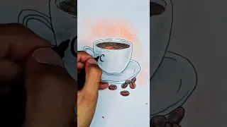 Drawing coffee cup ☕#creativeart #shorts