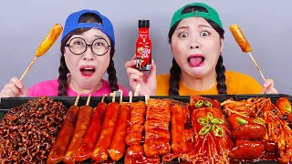 Black Noodle Spicy Tteokbokki Mukbang DONA