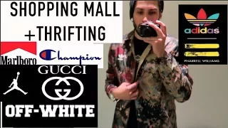 TRIP TO THE THRIFT + MALL VLOG: ADIDAS PHARRELL, GUCCI, JORDAN, CHAMPION