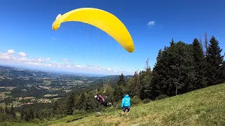 Décollage en parapente