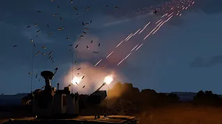 ArmA 3, Simulation; Phalanx CIWS, C RAM, Tracer Firing, MiG 29 in Action vs C RAM