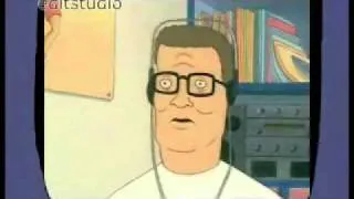 Kevin's TV broke and it stuck on Hank Hill listening to Music