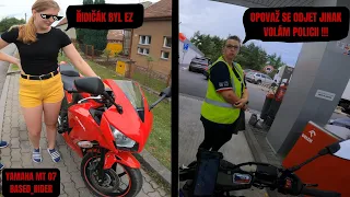 NOVÁ MOTOGIRL A DILEMA NA BENZÍNCE | Yamaha MT07 | 4K | RAW | CZECH MOTOVLOG | BASED_RIDER