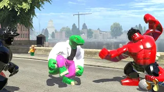 LEGO Marvel Super Heroes in Action: Red Hulk vs Lizard (Dr. Curtis Connors) vs Black Hulk!