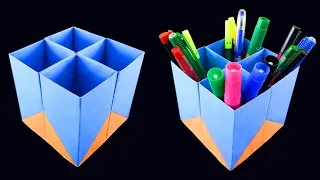 How to Make a Easy Paper Pen Holder - DIY simple paper craft