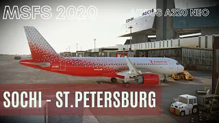 Microsoft Flight Simulator | Сочи [URSS] - Санкт-Петербург [ULLI] | A320neo Rossiya | LIVE HD