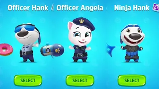 Talking Tom Splash Force - Officer Angela vs Officer Hank vs Ninja Hank - New Fun Game Gameplay