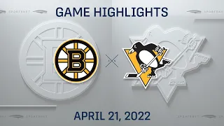 NHL Highlights | Penguins vs. Bruins - Apr. 21, 2022