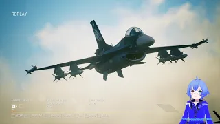 Ace Combat 7 Mission 20 Dark Blue: F-2A in peak condition takes on the Drones :D