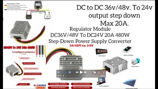 Step-Down Converter DC-DC 36/48V to 24V 480W Car Power Supply Module Regulator