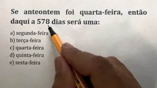 Problema Matemática para Concurso com Calendário