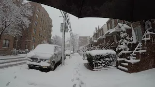⁴ᴷ April 2, 2018 Snow storm walk from Astoria to Long Island City