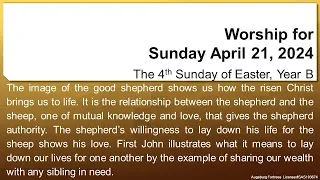 Live Worship - Sunday, April 21, 2024, St. Pauls Lutheran Church, Cambridge ON