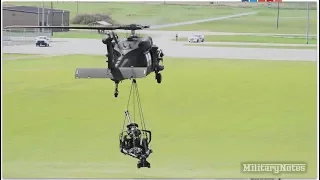 ARTILLERY AIR ASSAULT: UH-60 Blackhawks sling load M119A3 Howitzers  (101ST AIRBORNE)