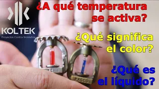 Temperatura, color y líquido de los rociadores contra incendio