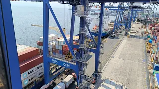 Quay Crane Operation: Daily Routine MCC Batanes Maersk line Container for Loading Episode 43