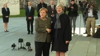 Theresa May arrives in Berlin for Brexit talks with Merkel